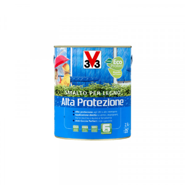 V33 smalto per legno protettivo e nutriente all' acqua Tortora flacone da 500 ml  