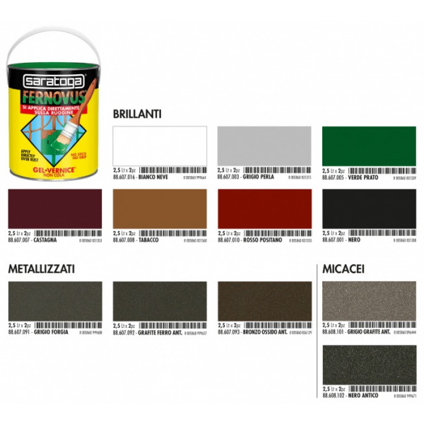 Vernice Gel Antiruggine Fernovus 2,5lt - Castagna Brillante