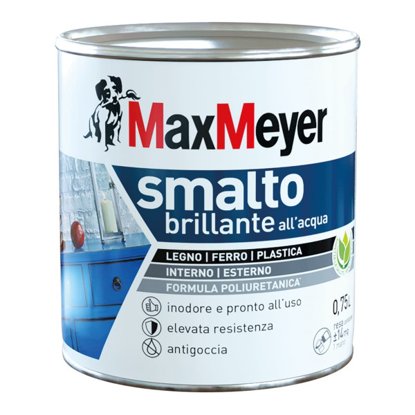 SMALTO ALL'ACQUA POLIURETANICO BRILLANTE GIALLO ESTATE FLACONE DA 750 ML  