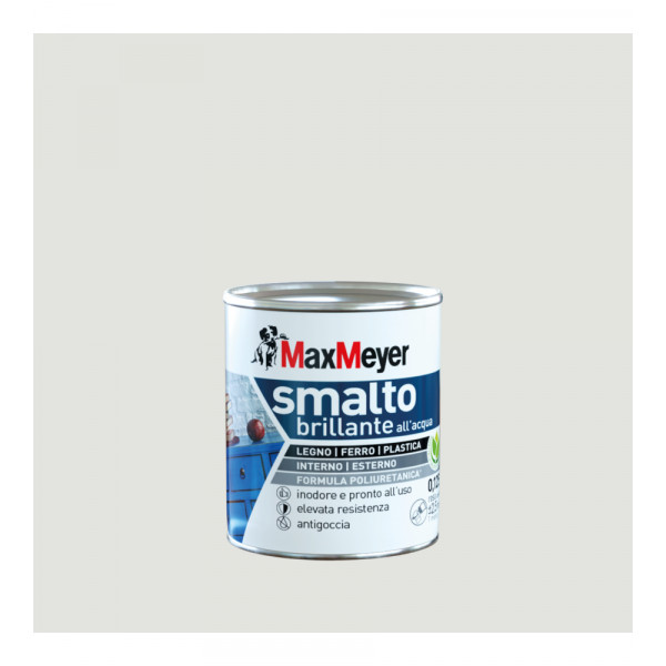 SMALTO ALL'ACQUA BRILLANTE POLIURETANICO BIANCO GHIACCIO FLACONE DA 125 ML 