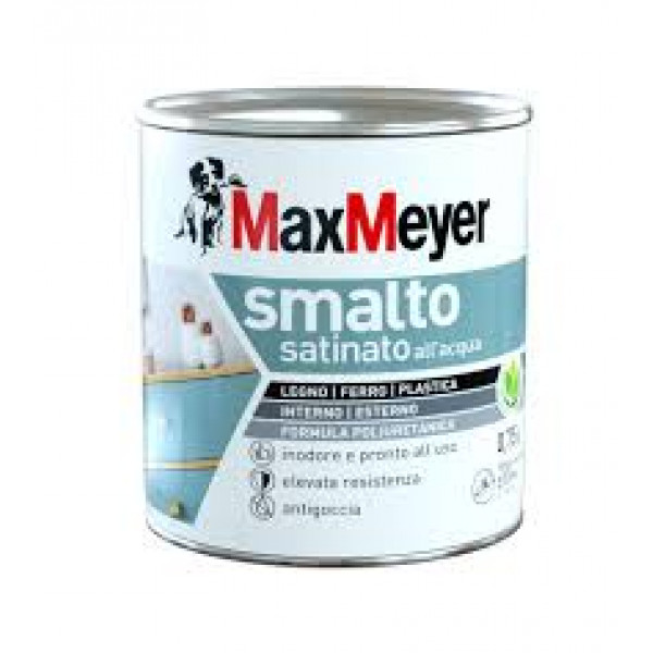 Maxmeyer smalto satinato all'acqua poliuretanico nero flacone da 750 ml