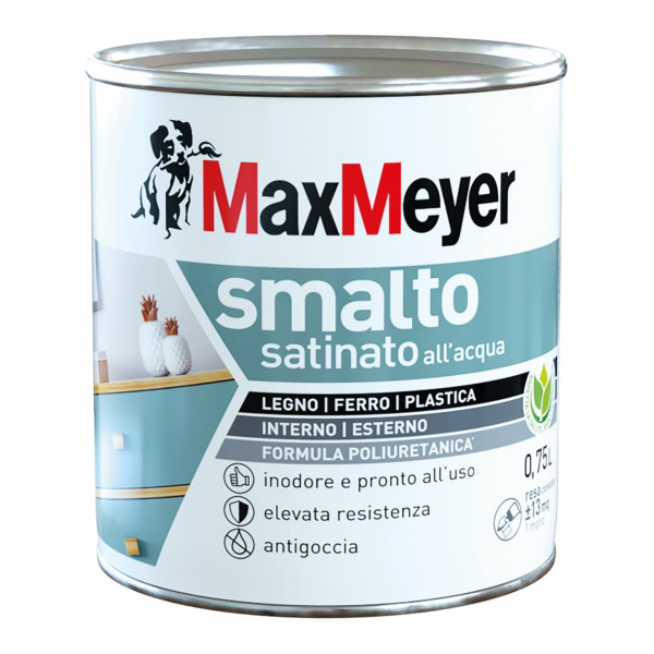 SMALTO ALL'ACQUA SATINATO GRIGIO FUMO FLACONE DA 500 ML 