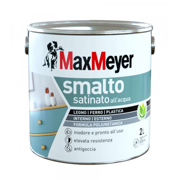 SMALTO ALL'ACQUA SATINATO BIANCO FLACONE DA 2 LT 