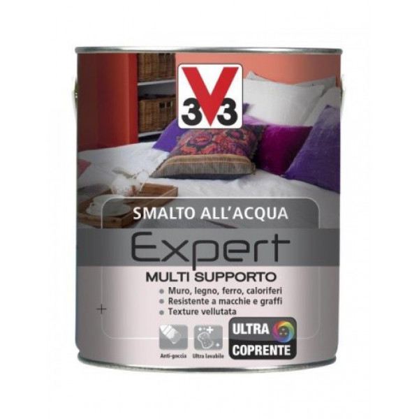 V33 Smalto multisupporto expert bianco opaco flacone da   2,5 lt 