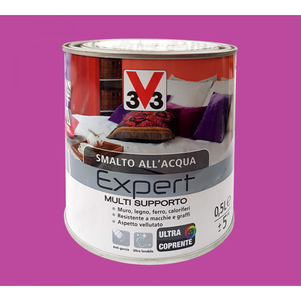 V33 Smalto multisupporto expert viola fucsia flacone da 500 ml 