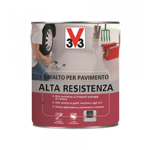 Smalto per pavimenti traffico estremo alta resistenza ai solventi grigio chiaro flacone da 5 lt 