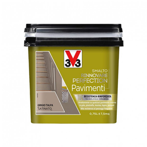 V33 Smalto rinnovare perfection pavimenti grigio talpa satinato flacone da 750 ml 