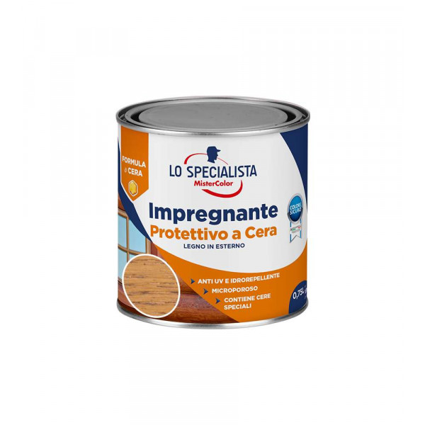 Impregnante cera solvente flacone da  0,75 lt. castagno chiaro
