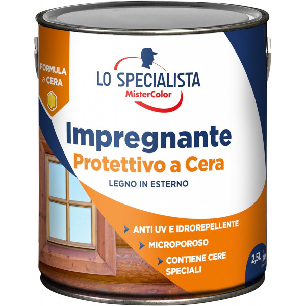 Impregnante cera solvente flacone da 2,5 lt. noce antico