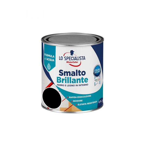 LO SPECIALISTA SMALTO ACQUA BRILLANTE  NERO FLACONE 500 ML 
