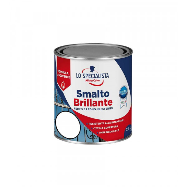 LO SPECIALISTA SMALTO SOLVENTE BRILLANTE BIANCO FLACONE DA 500 ML 