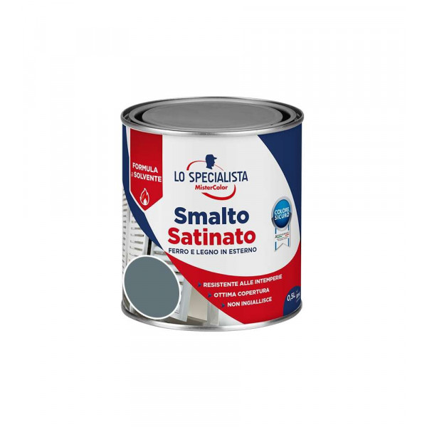 LO SPECIALISTA SMALTO SOLVENTE SATINATO GRIGIO SCURO FLACONE DA 500 ML 