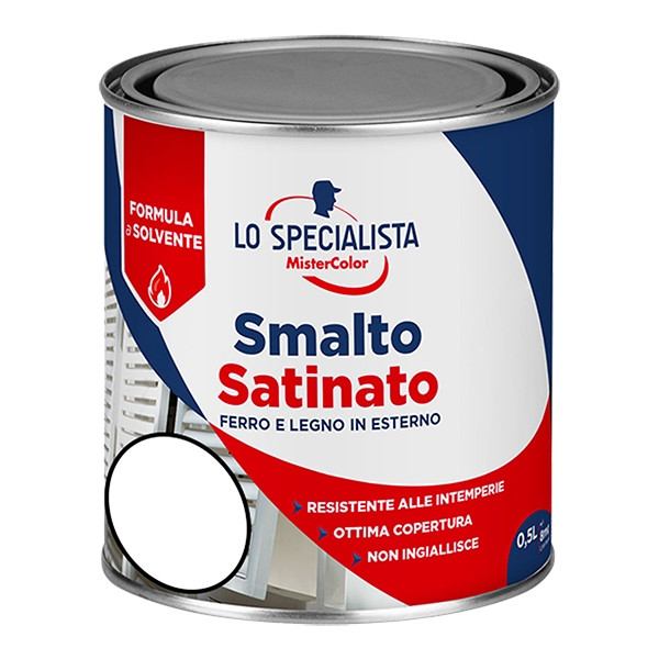 LO SPECIALISTA SMALTO SOLVENTE SATINATO BIANCO FLACONE DA 500 ML 