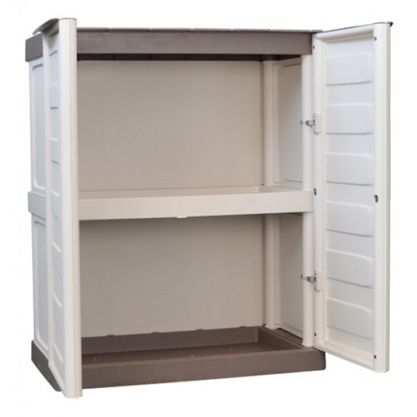 Armadio Basso in Polipropilene con Ripiano Interno - 70x39x85 cm