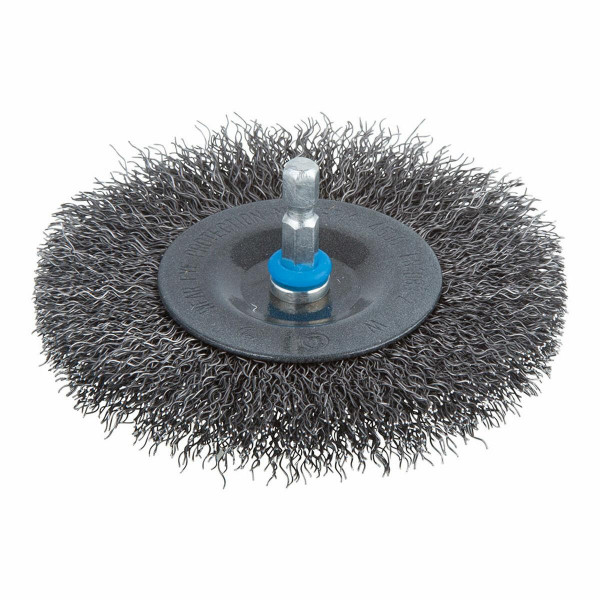 Spazzola metallica circolare per trapano in acciaio disco ruggine wolfcraft D.100 mm