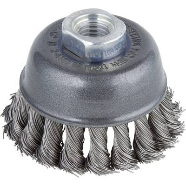 Wolfcraft Spazzola a tazza con filo d'acciaio, intrecciata D.65x14mm