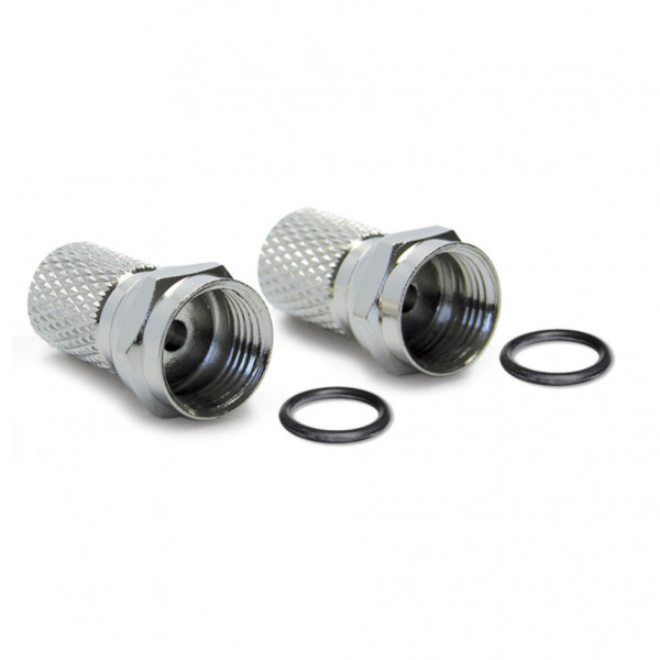 Spina tv a f con o-ring per cavi da 3,6mm confezione da 2 pz.