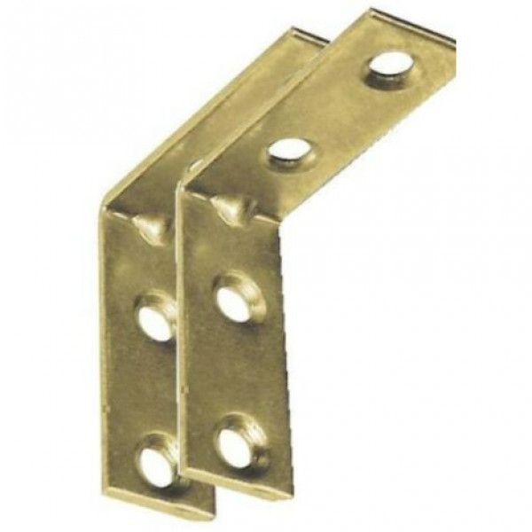 SQUADRETTE 40x40MM ACCIAIO OTTONATO  CONFEZIONE DA 4PZ