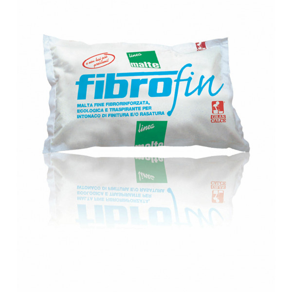 Malta fine fibrorinforzata FIBROFIN ecologica e traspirante stabilitura sacco da 25 kg 