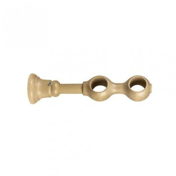Supporto doppio chiuso in legno naturale Ø 28 mm19 cm 