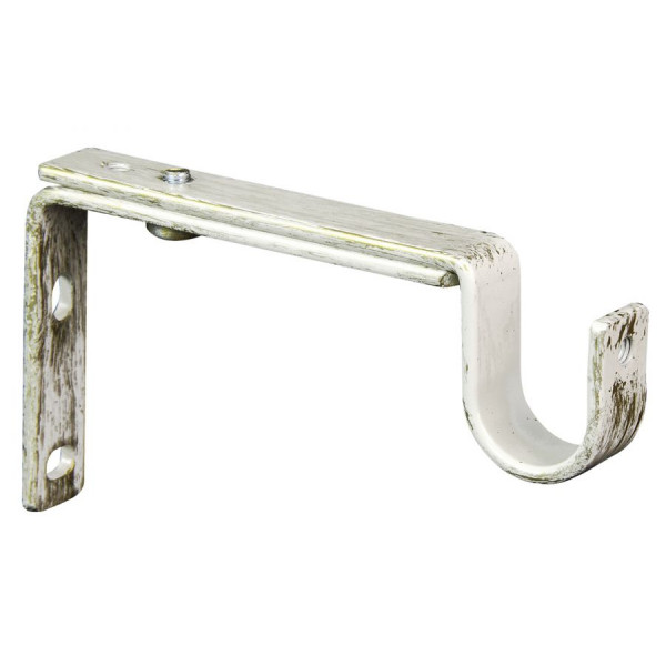 Supporto bastone tenda a piattina  11-15 cm avorio/oro confezione da 2 pz 