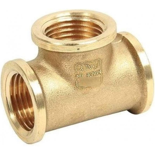 Raccordo T femmina, ottone giallo 3/4” Idro-bric 