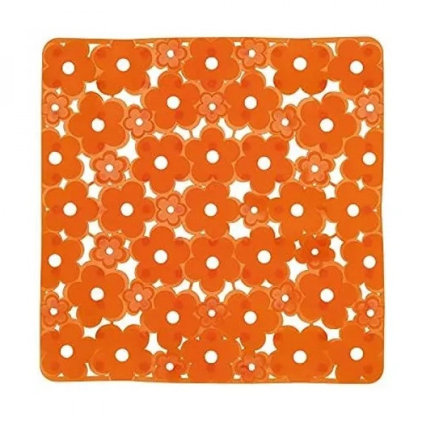 Margherita tappeto antiscivolo doccia 51x51 cm arancione trasparente