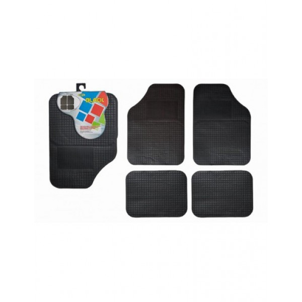 RHUTTEN TAPPETO GOMMA/PVC  SET DA 4pz NERO