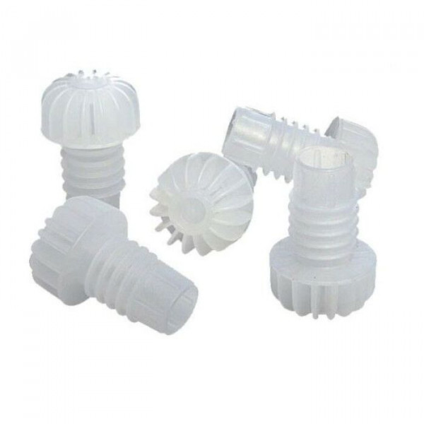 Tappi a fungo gambo alettato in plastica busta da 100 pz 