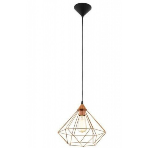 Lampada a sospensione Tarbes rame 60W Eglo