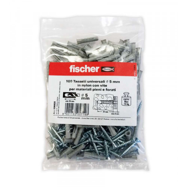 TASSELLI NYLON Ø5 CON VITE CONFEZIONE DA 100PZ