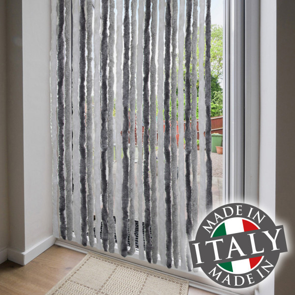 Tenda ciniglia bianco-argento-grigio 100x220 Biacchi Ettore