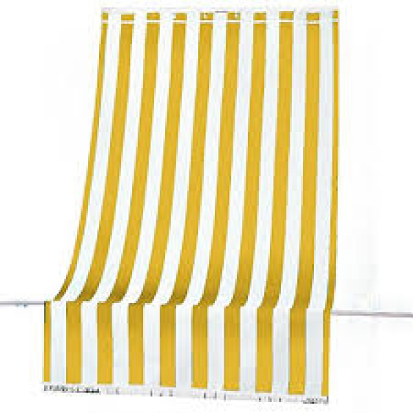  Tenda da sole in cotone multiriga gialla 140x250 cm 