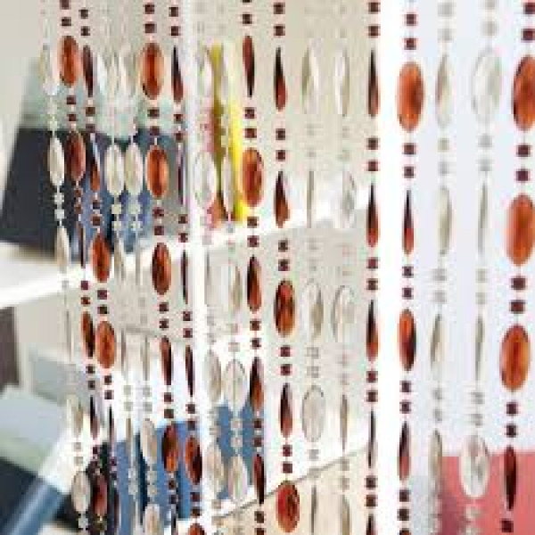 Tenda perlina plastica bronzo / crist/ cognac 100x220 cm
