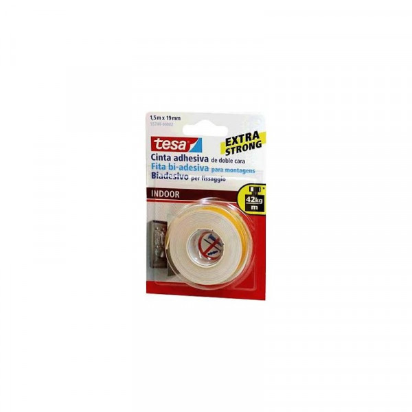 TESA Nastro Biadesivo per Interni - 1,5 m x 19 mm