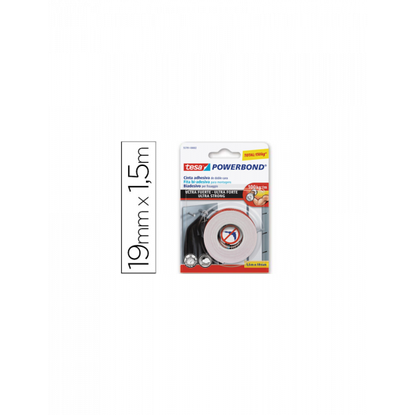 Nastro Biadesivo Ultra Strong Resistente Multiuso Tesa - 19 mm x 1,5 m