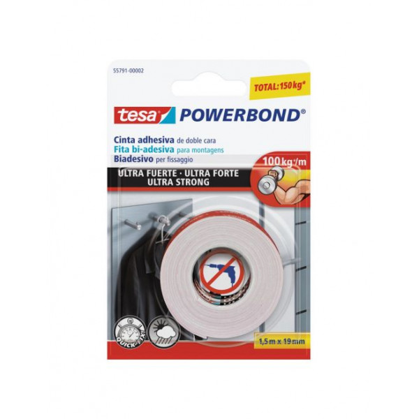 Nastro Biadesivo Ultra Strong Resistente Multiuso Tesa - 19 mm x 1,5 m