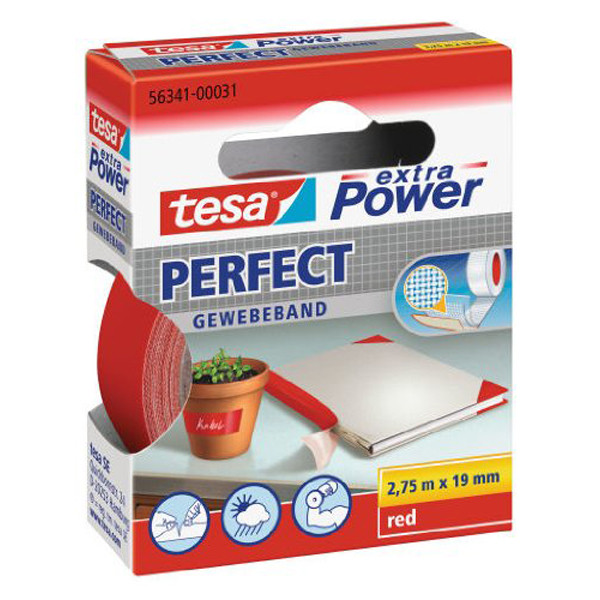 Tesa Nastro Adesivo Telato 19mmx2 7mt Rosso 56341 Xp Perfect 