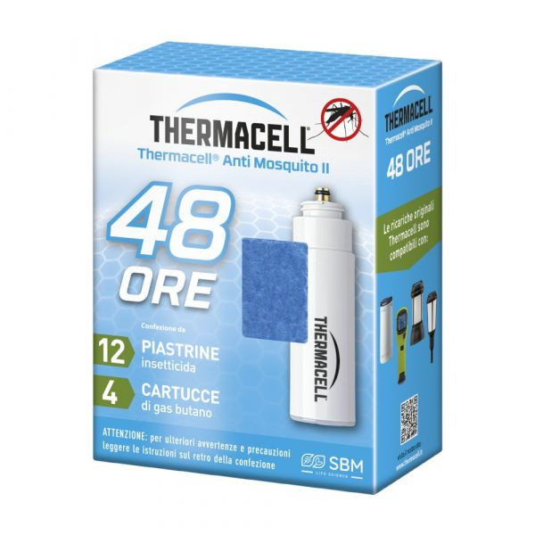 Thermacell Ricarica 48 ore - 12 piastrine 4 Cartucce di Gas Butano 