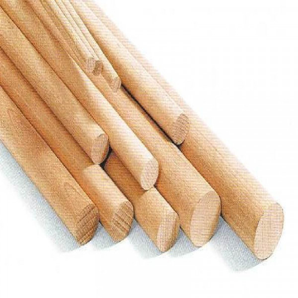 BASTONE DI LEGNO TONDO IN FAGGIO GREZZO .D.MM.72 H.300 