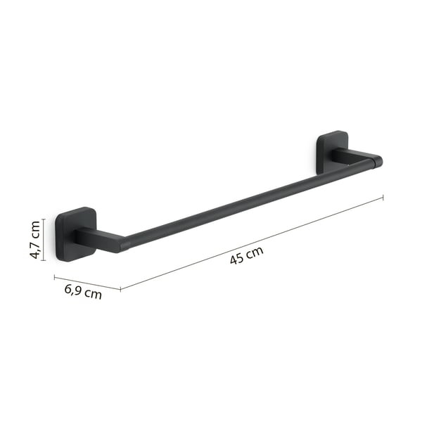  Portasalviette 45 cm in acciaio inox nero opaco Tonga di Gedy 