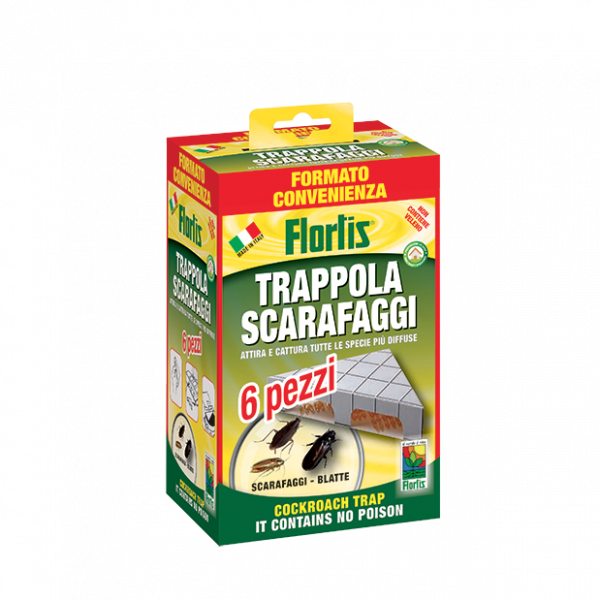 Flortis Trappola Adesiva per Scarafaggi da  6 Pezzi