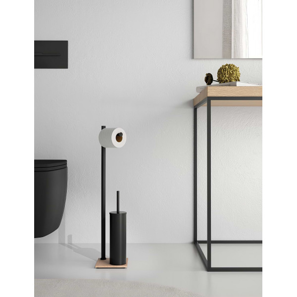 TRILLY Colonnina portarotolo e scopino WC nero GEDY 