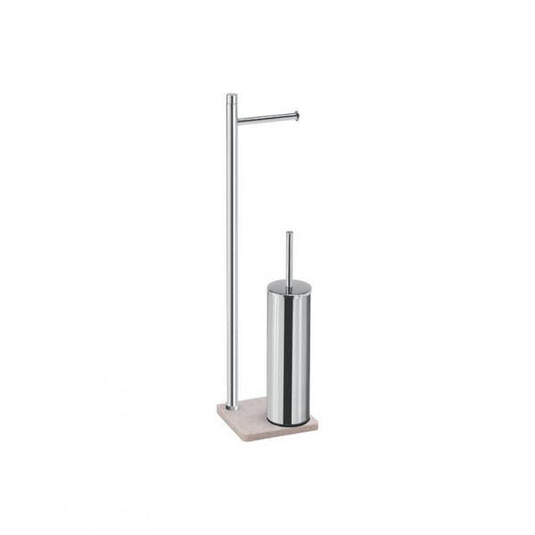 Trilly piantana porta rotolo e porta scopino beige