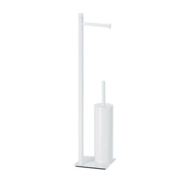 Trilly piantana porta rotolo e porta scopino bianco