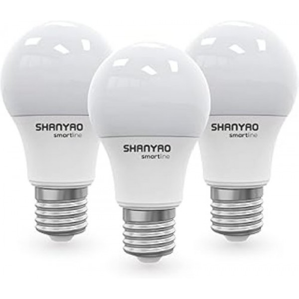 Lampadine tripack smartline A60 9 W E27 6400 K Shanyao Italia