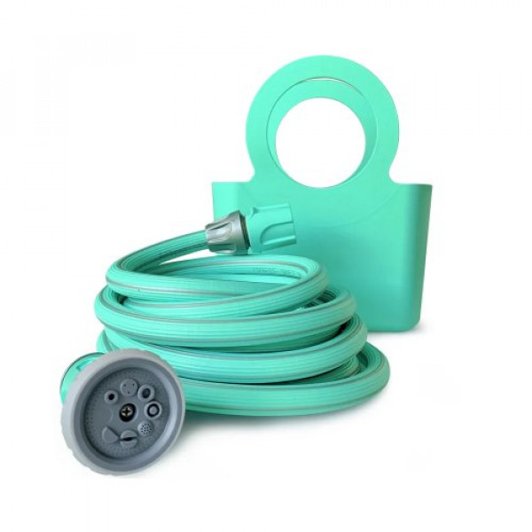 Tubo estensibile 1/2" X15 mt con borsetta e doccetta verde Acquamarina Euroequipe
