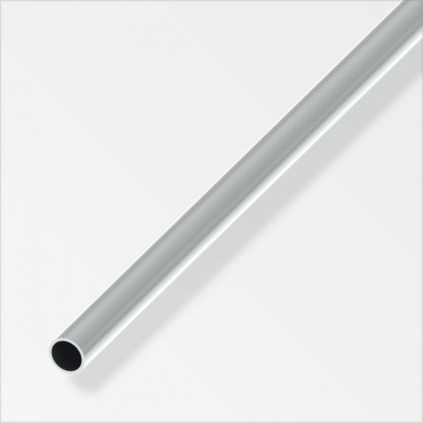 Tubo Tondo Alfer in Alluminio 8x1 mm, Lunghezza 1m, Ottica Cromata