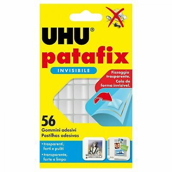 UHU PATAFIX INVISIBILE GOMMA ADESIVA CONFEZIONE DA 56 PZ 