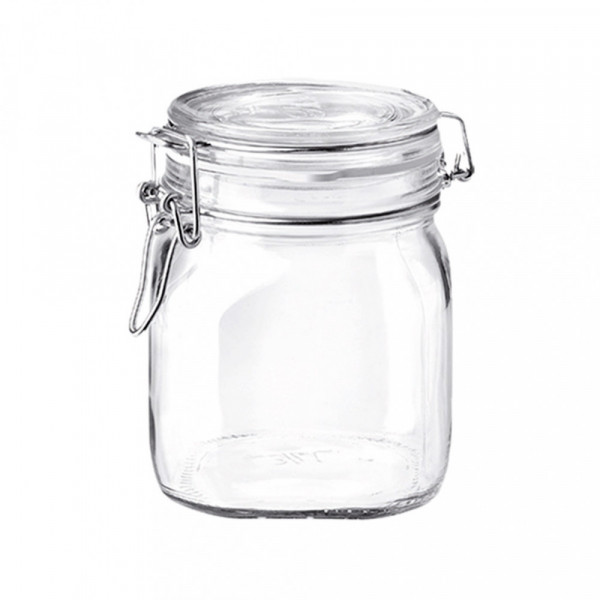 VASO IN  VETRO FIDO TAPPPO ERMETICO TRASPARENTE  0.75LT